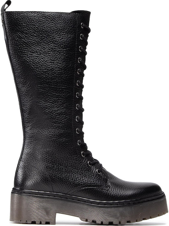 Toki Leder Damenstiefel Schwarz