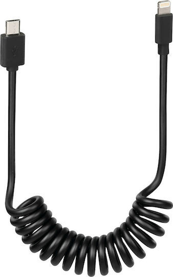 Lampa Spiral USB 2.0 to micro USB Cable Μαύρο 1m L3870.4 1τμχ