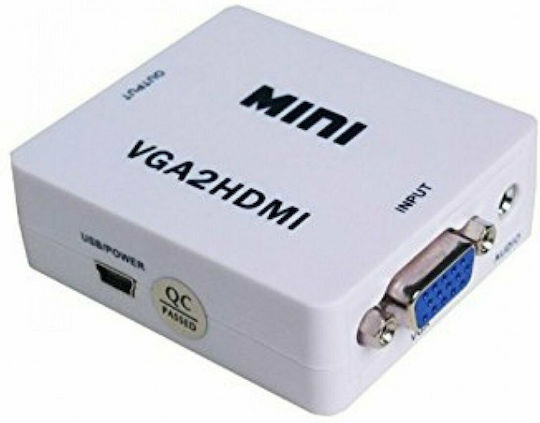 ATC Μετατροπέας VGA female σε HDMI female Λευκό 1τμχ 02.004.0028