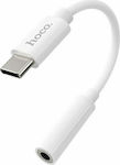 Hoco LS30 Converter USB-C male to 3.5mm female White 1pcs