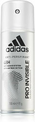 Adidas Pro Invisible Clear Performance Anti-perspirant 48h Anti Marks System with Antibac Action Spray 150ml