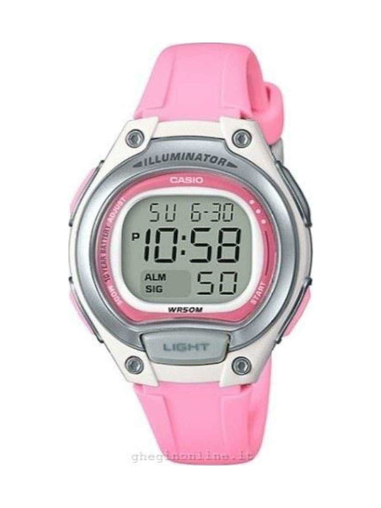 Casio Standard Digital Women's Watch Chronograph with Pink Rubber Strap