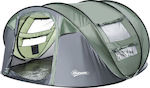Outsunny Summer Green Automatic Pop Up Camping Tent for 5 People 123cm