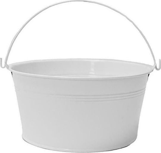 Atmosphera Κασπώ Μεταλλικό Λευκό 17x17x9εκ.