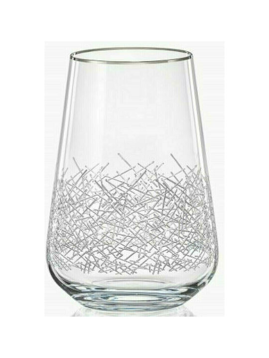 Bohemia Sandra Platinum Σετ Ποτήρια Νερού από Κρύσταλλο 380ml 6τμχ