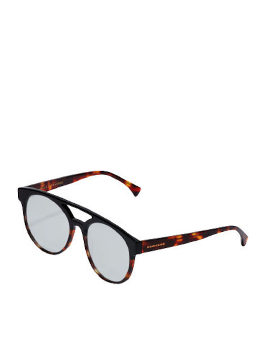 Hawkers Paula Echevarria La Louve Unisex Sunglasses with Brown Tartaruga Plastic Frame and Gray Lens
