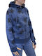 Women's Hooded Cardigan Sweatshirt Blue