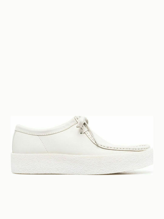 Clarks Wallabee Мъжки ежедневни обувки Бели