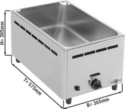 GGMgastro Bain Marie Comercial pe Gaz 2.5kW cu Capacitate GN1/1