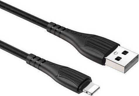 Borofone BX37 Braided USB-A la Cablu Lightning Negru 1m (BOR-BX37i-BK)