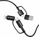Joyroom S-1230G3 Braided USB to Lightning / Type-C Cable 3A Μαύρο 1.2m
