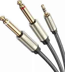 Ugreen Cable 2x 6.3mm male - 3.5mm male 2m Γκρι (10615)