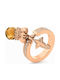 Folli Follie Damen Ring mit Steinen aus Stahl Vergoldet