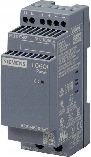 Siemens DIN Rail Power Supply 1.3A/24V
