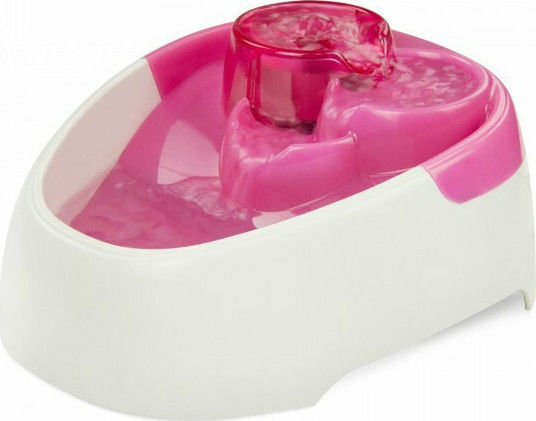 All For Paws Modern Cat Plastic Waterer / Fountain for Dog & Cat 1lt 13cm in Fuchsia Color