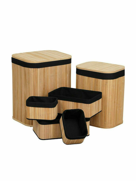 Καλάθι Αποθήκευσης Bamboo Καφέ 6τμχ