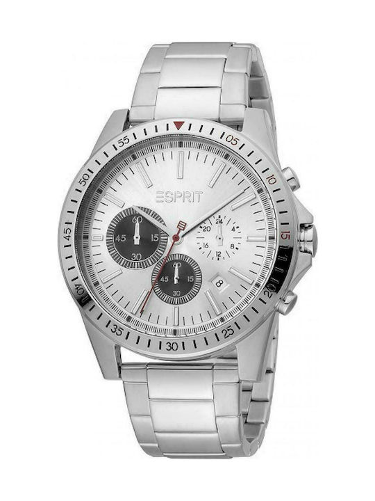 Esprit Watch Chronograph Battery with Silver Metal Bracelet