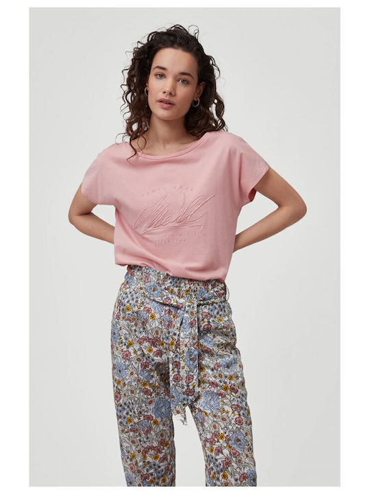 O'neill Summer Women's Cotton Blouse Short Sleeve Pink