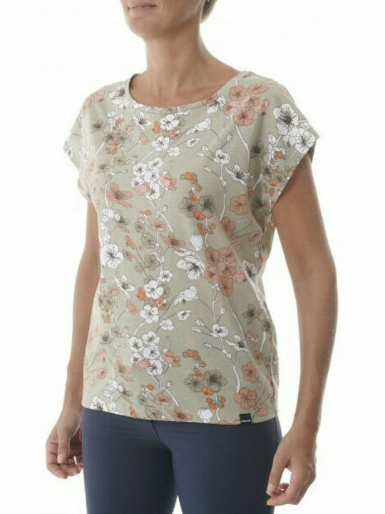 Lafuma Damen Sportlich T-shirt Blumen Mehrfarbig