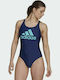 SH3.RO Big Logo Αθλητικό Ολόσωμο Μαγιό Victory Blue/Pulse Aqua