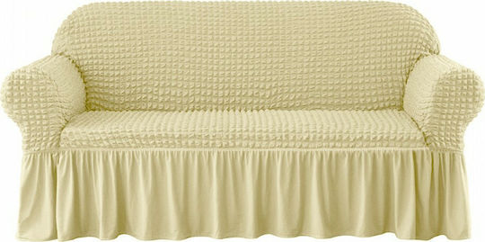 Elastic Cover for Three Seater Sofa Ecru 1pcs 3SEAT-EKROU