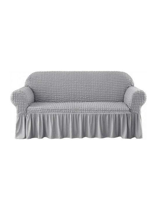 Elastic Cover for Three Seater Sofa Light Gray 1pcs