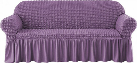 Elastic Cover for Two Seater Sofa Purple 1pcs