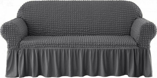 Elastic Cover for Two Seater Sofa Dark grey 1pcs