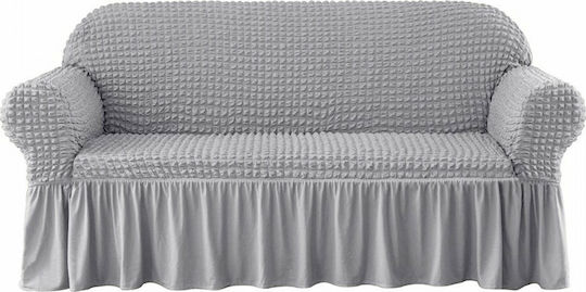 Elastic Cover for Two Seater Sofa Light Gray 1pcs
