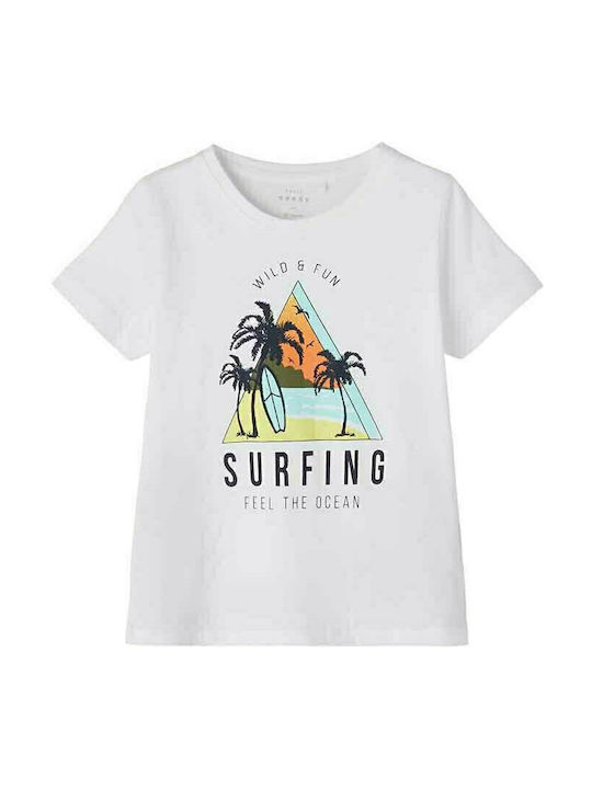 Name It Tricou pentru copii Alb Surfing Feel The Ocean