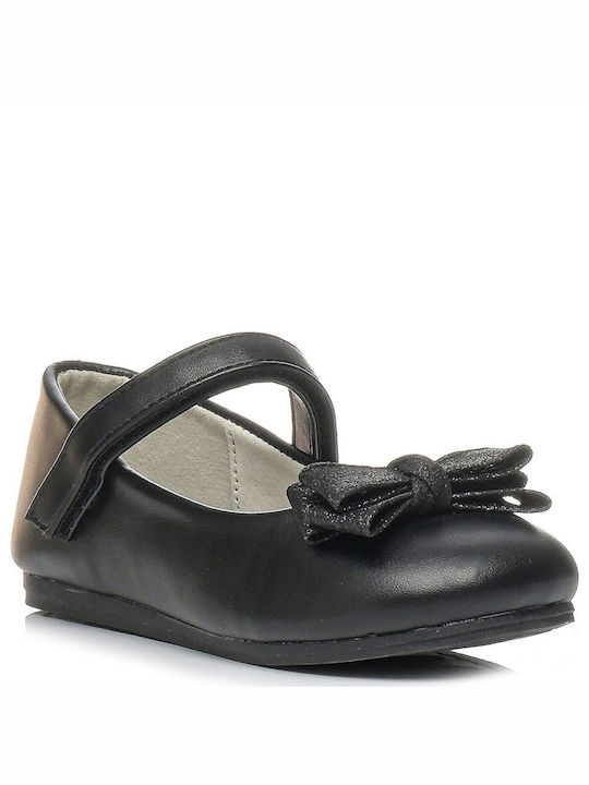 Migato Kids Ballerinas Μπαλαρίνες with Hoop & Loop Closure Black