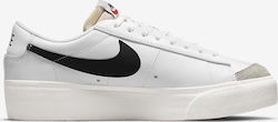 Nike Blazer Low Γυναικεία Flatforms Sneakers White Black / Sail / Team Orange