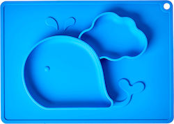 Rice Silicone Baby Tray Whale Blue