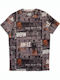 John Frank Urban Herren T-Shirt Kurzarm Braun