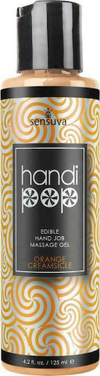 Sensuva Handi Pop Edible Hand Job Massage Gel Gel lubrifiant Portocaliu 125ml