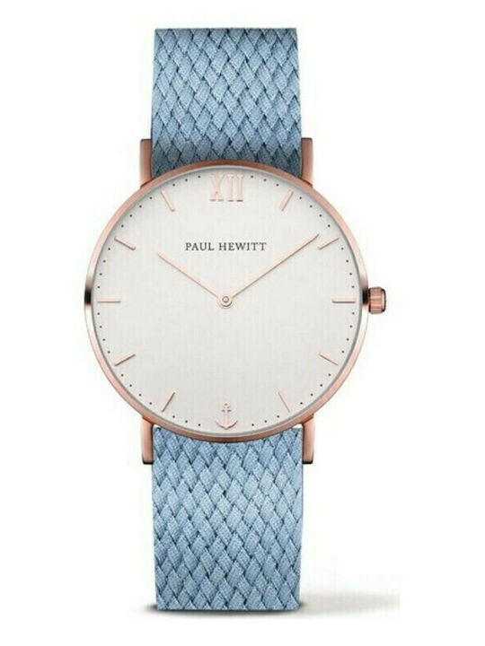 Paul Hewitt Sailor Γυναικείο Ρολόι 39mm Μπαταρίας με Μπλε Δερμάτινο Λουράκι