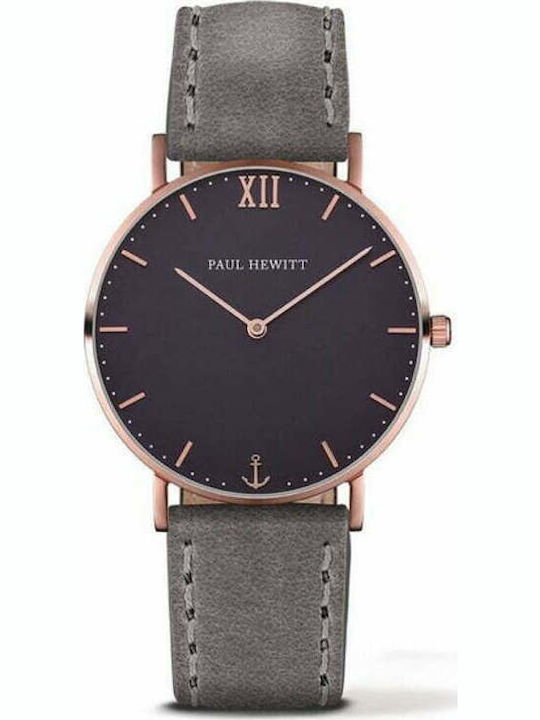 Paul Hewitt Ceas Barbati 39mm Baterie cu Curea Din Piele Gri