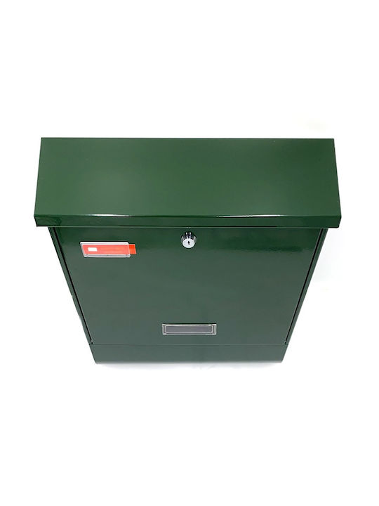 Metall-Außenbriefkasten Viometal Elegant 4001 mit Zeitungshalter -Zypresse grün