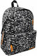 Must Team Monochrome Army Schwarz und Weiß Schulranzen Rucksack Junior High-High School Gray mit Flaschenhalter 22Liter