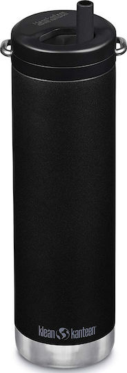 Klean Kanteen TKWide Ποτήρι Θερμός Ανοξείδωτο BPA Free 592ml Μαύρο με Καλαμάκι