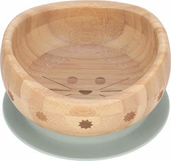 Laessig Baby Food Bowl Little Chums Cat made of Bamboo Brown