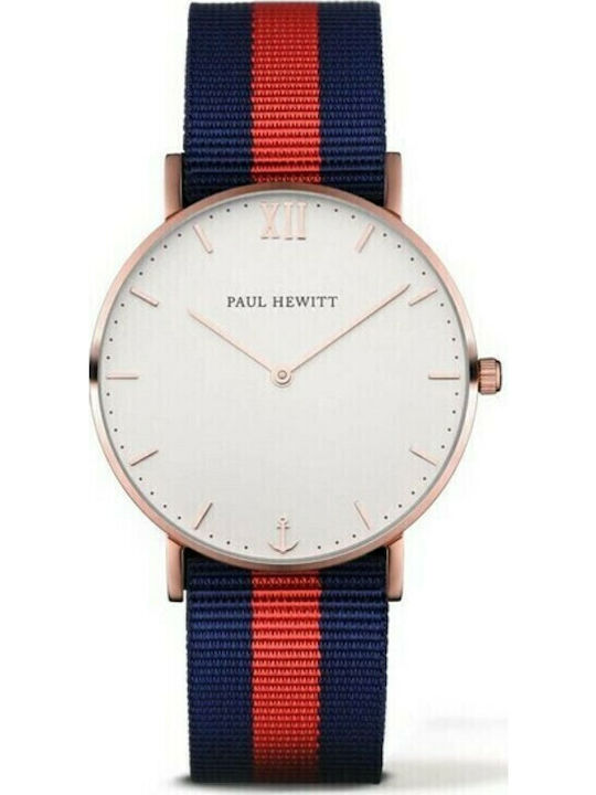Paul Hewitt Ανδρικό Ρολόι 39mm Μπαταρίας με Υφασμάτινο Λουράκι