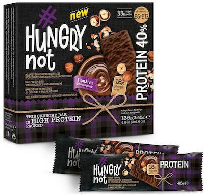 Hungry Not Proteinriegel mit 40% Protein & Geschmack Haselnuss Praline 45gr