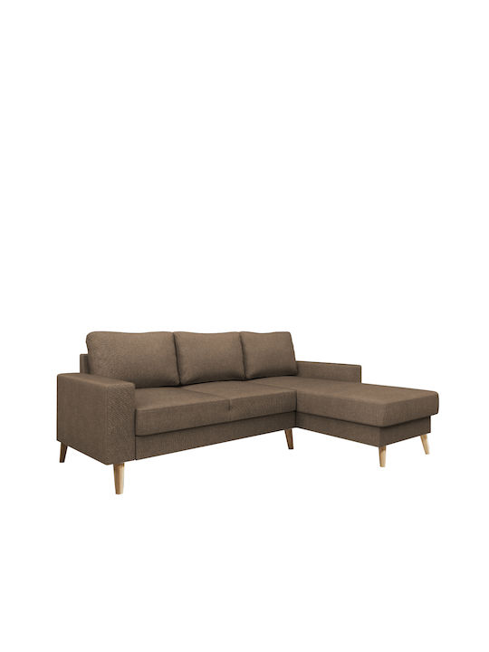 Firenze Corner Fabric Sofa with Left Corner Brown 223x152cm