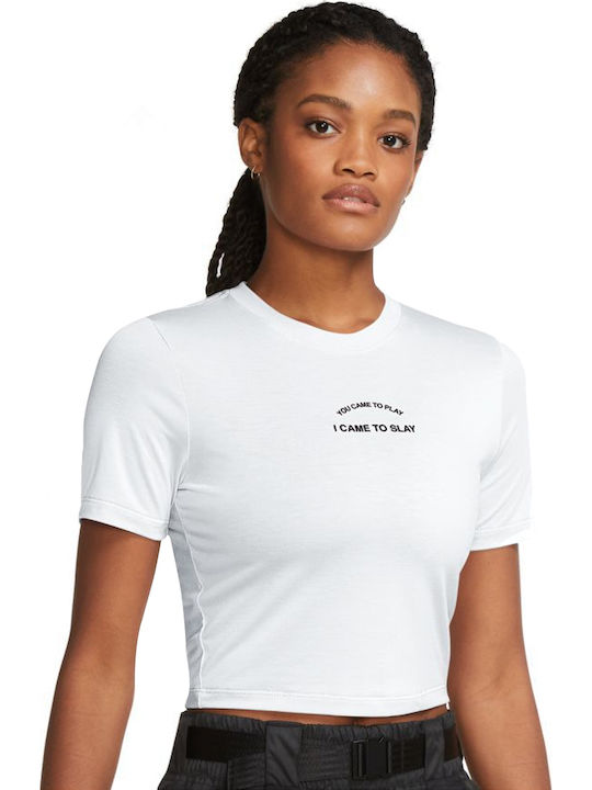 Nike Women's Athletic Crop Top Short Sleeve White