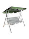 C1007 Garten & Veranda Schaukel mit Basis und Kissen 2 Sitze Metallisch Green L140xB110xH155cm