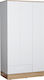 Τρίφυλλη Ντουλάπα Ρούχων Base με Πατάρι Λευκό / Sonoma 103x52x198cm