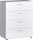 Trendline Wooden Chest of Drawers with 4 Drawers White 73x44x96cm