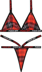 Fantasy Lingerie Fuck Off Bralette & Thong Sexy Σετ Εσωρούχων Κόκκινο Fantasy Lingerie Fuck Off Bralette & Thong Sexy Σετ Εσωρούχων Κόκκινο