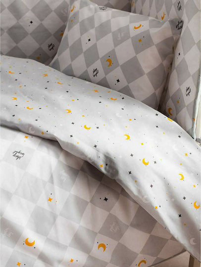 Vesta Home Baby Duvet Cover Set With Pillowcase Dream Gray 120x160cm